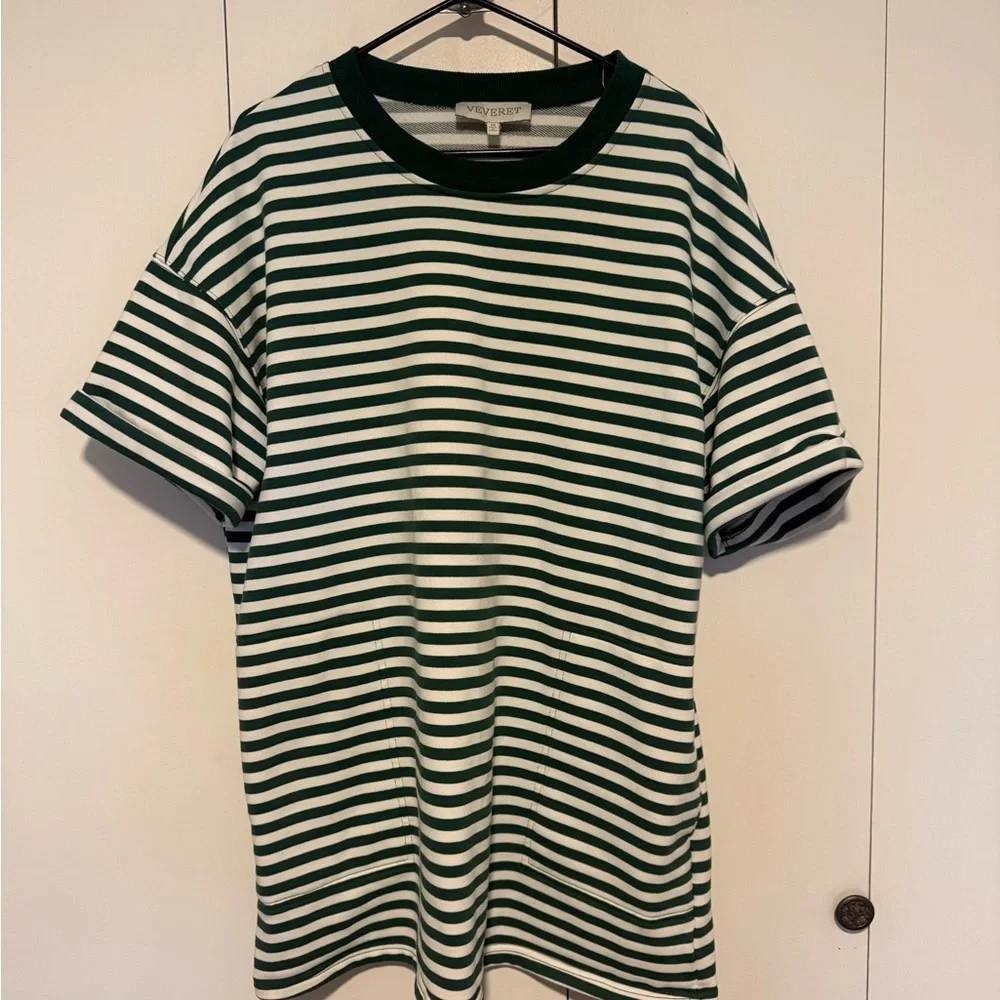 Veveret Striped Shirt Dress size medium - Picture 2 of 7